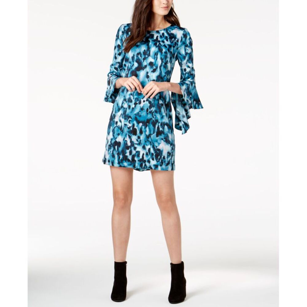 Bar III Printed Ruffled Sleeve Dress